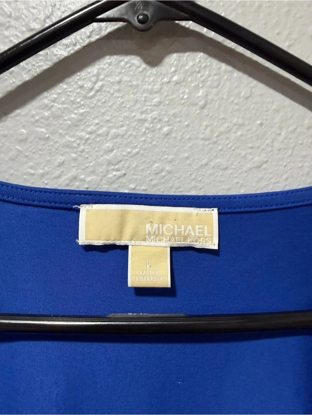 Michael Michael Kors Cobalt Blue Ruched Zip Front Long Sleeve Top Size Large - Picture 3 of 4